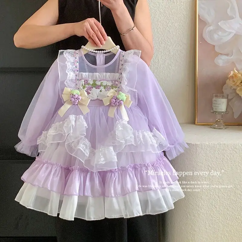Girl Lolita Dress Spring and Autumn New Fashionable Girl Baby Super Fairy Princess Dress Children's Puff Dress Dress