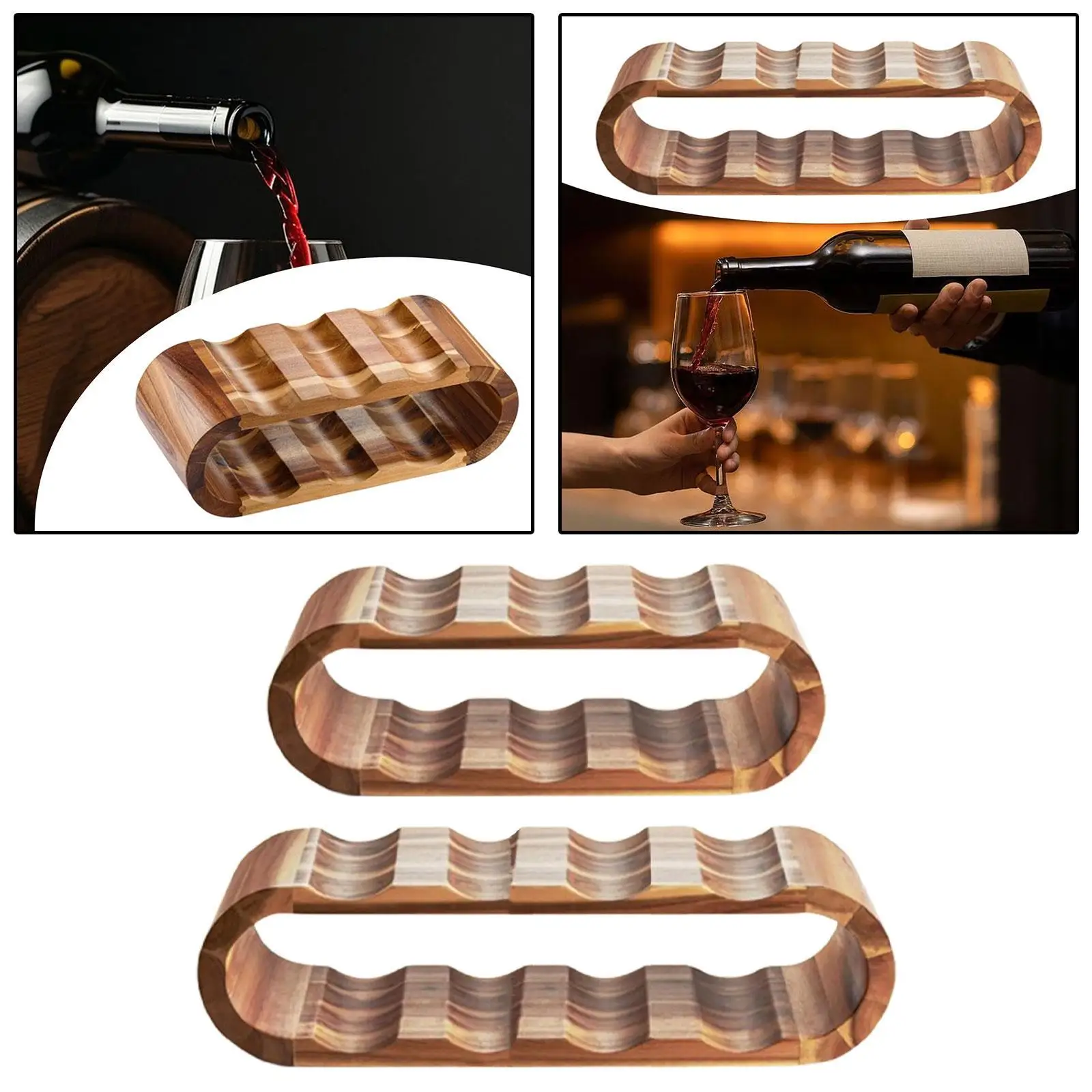 Wooden Wine Rack Shelf Bracket Wine Cellar Storage Water Bottle Organizer Holder for Cabinet Countertop Party Home Wine Gifts