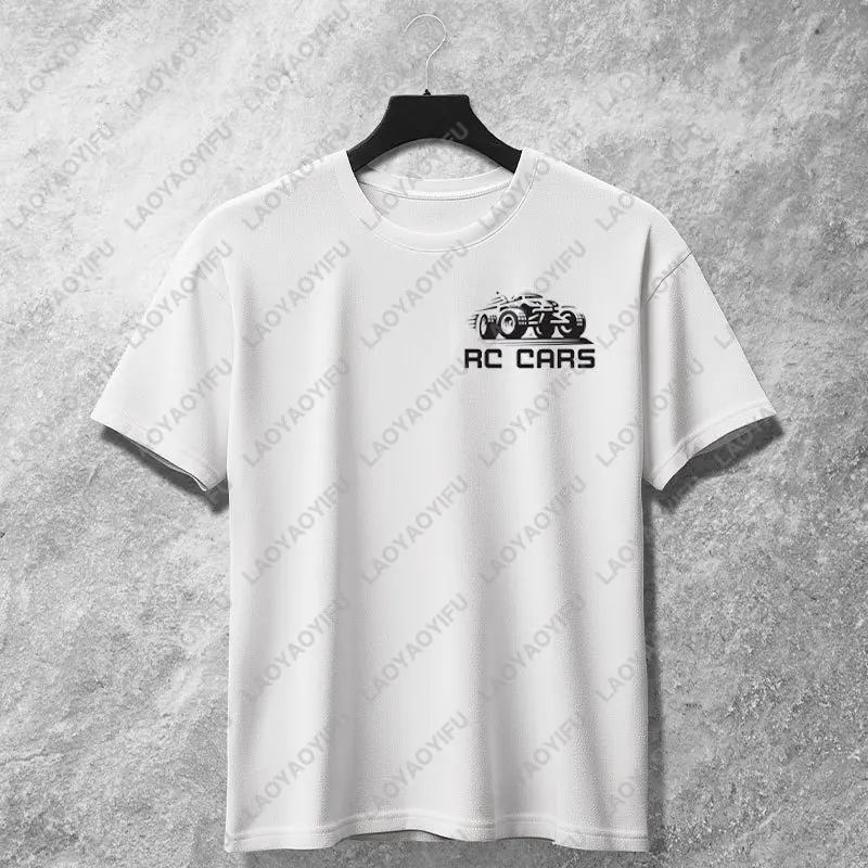 Remote Control RC Car Racing Graphic T-shirt 100% Cotton Short Sleeve Round Neck Tee Outdoor Casual Attire Versatile Streetwear