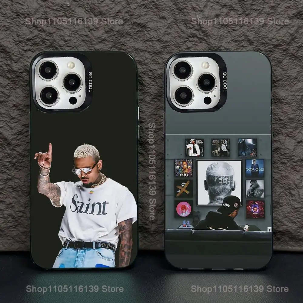 

Hot C-Chris B-Brown Singer Phone Case For iPhone 16,15,14,13,12,11,Pro,XS,Max,Plus,Mini,SE Black Candy Matte Shockproof Cover