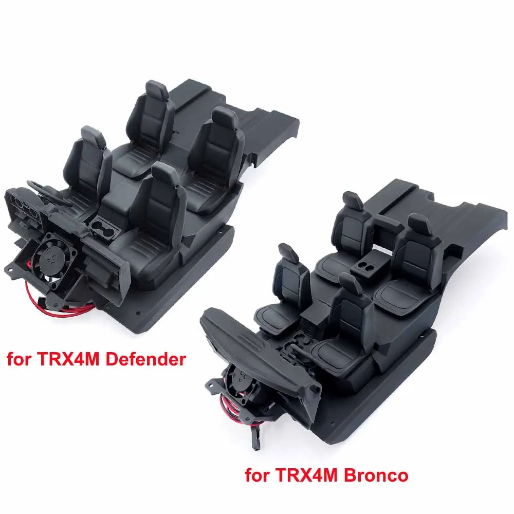 AXSPEED 3D Printing Seats/Center Console/Fender Car Interior Decoration for 1/18 RC Crawler TRX4M Defender Bronco K10 Parts