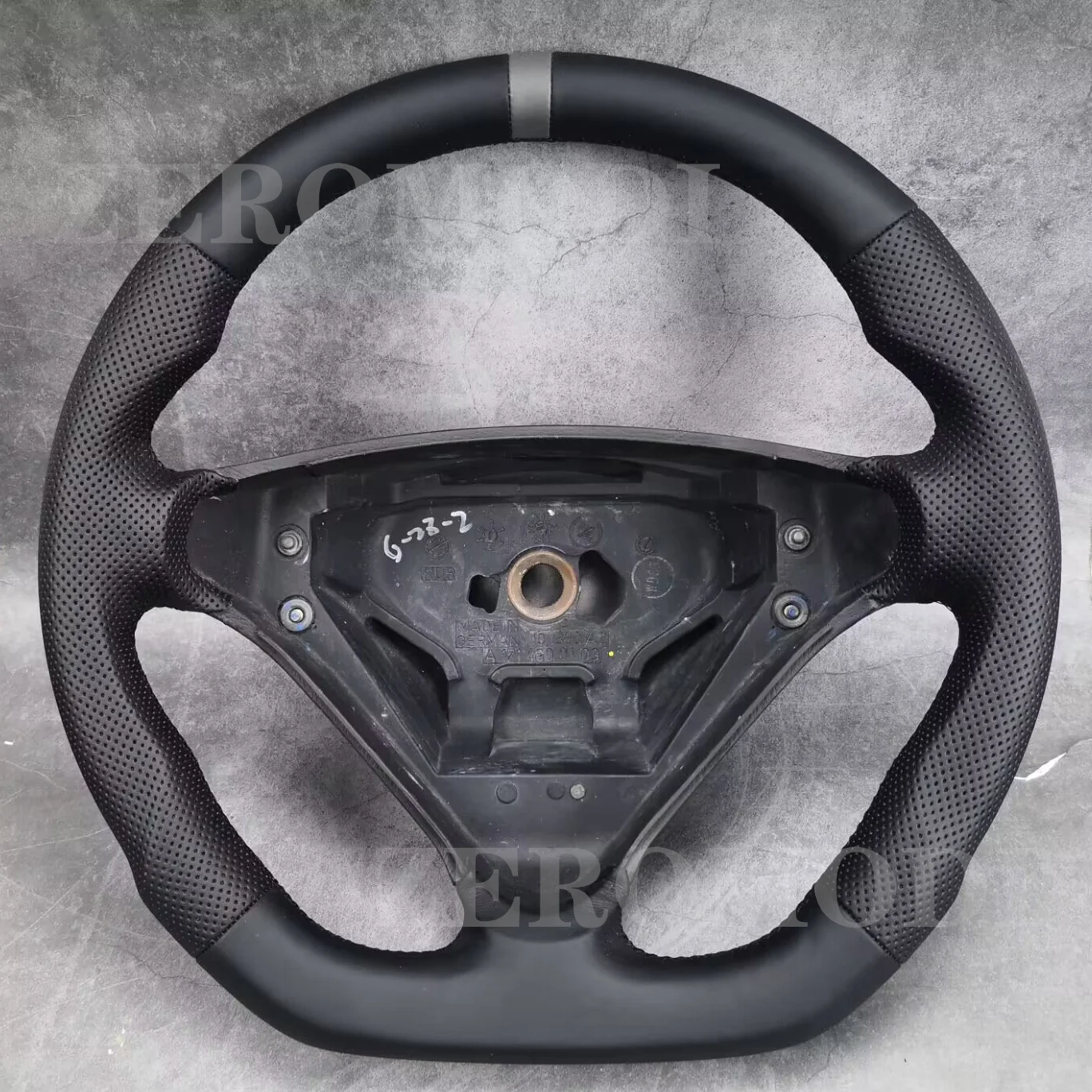 For Mercedes-Benz W203, Slk R171 Leather Steering Wheel, Paddle Shifters, Flat Bottom