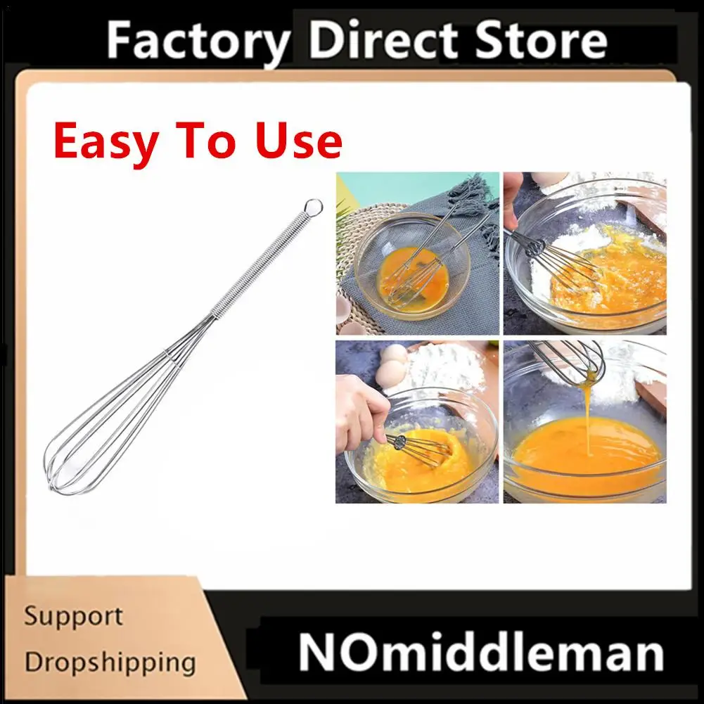 

1Pcs Multifunctional Rotary Manual Egg Beater Mixer Mini Kitchen Egg Whisk Bake Tool Egg Agitator Stainless Steel Eco-Friendly