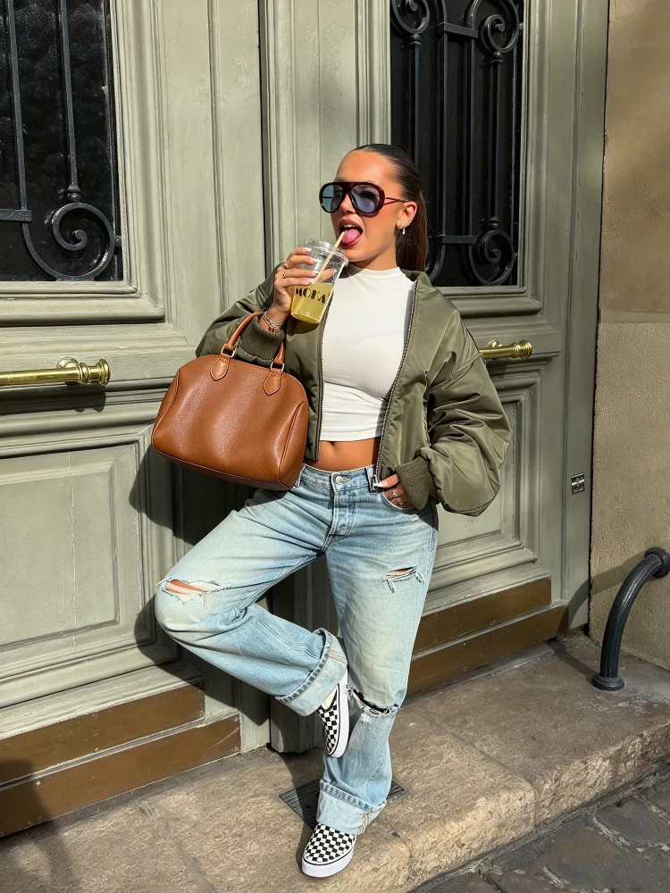Trendy Timeless Flight Jacket Chic Vintage Unisex Fashionable Women Coats City Daily Spring Autumn Female Outerwear