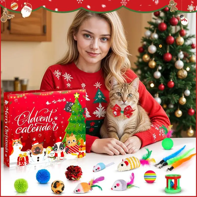 2024 Cat Advent Calendar Christmas Advent Cat Toy Countdown Calendar 24-day Countdown Calendar With Cat Interactive Toy For