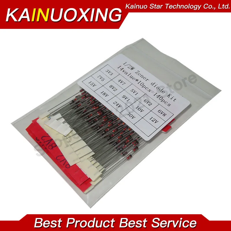 1/2w 0.5W Zener Diode 3.3-30V Assorted Assortment Set New electronic diy kit 14values*10pcs=140pcs