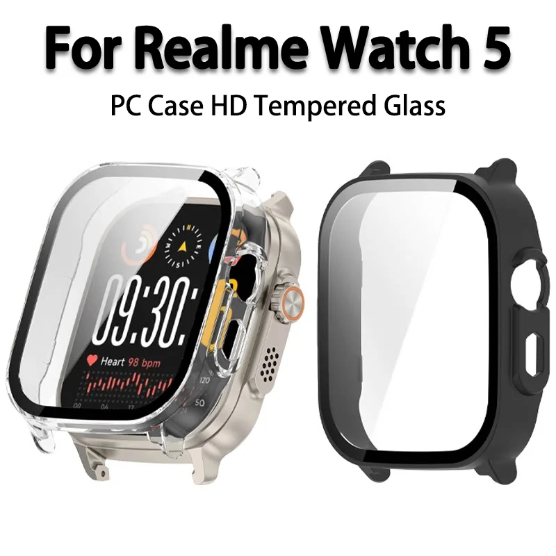 PC Case HD Tempered Glass for Realme Watch 5 Bumper Full Cover Protective Shell for Realme Watch 5 Screen Protector Accessories - zdjęcie 1