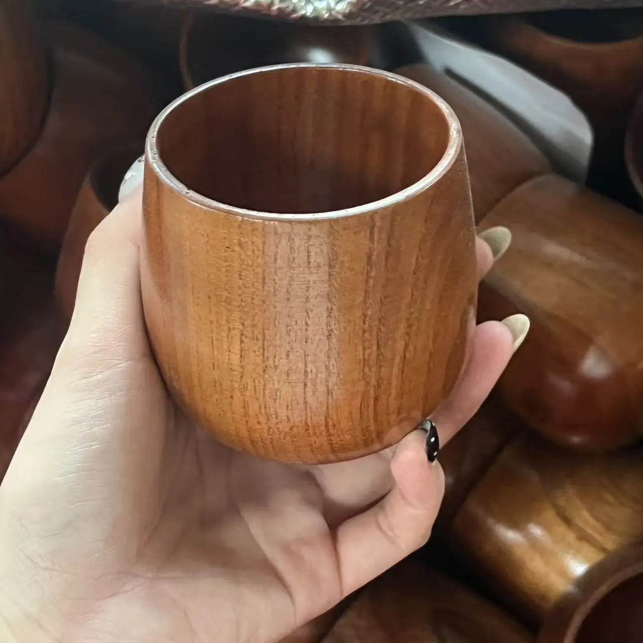 Japanese Style Wooden Barrel Cup 200ml Jujube Wood Handmade Natural Heat Resistant Beer Mug Eco Friendly Home Kitchen Gift Tea