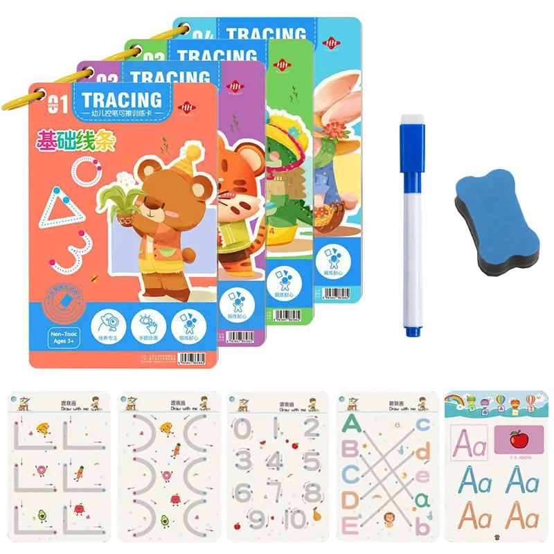 Pen Control Tracing Book For Kids Toddler Puzzle Fine Motor Painting Training Copy Notebook Early Educational Montessori Supplie