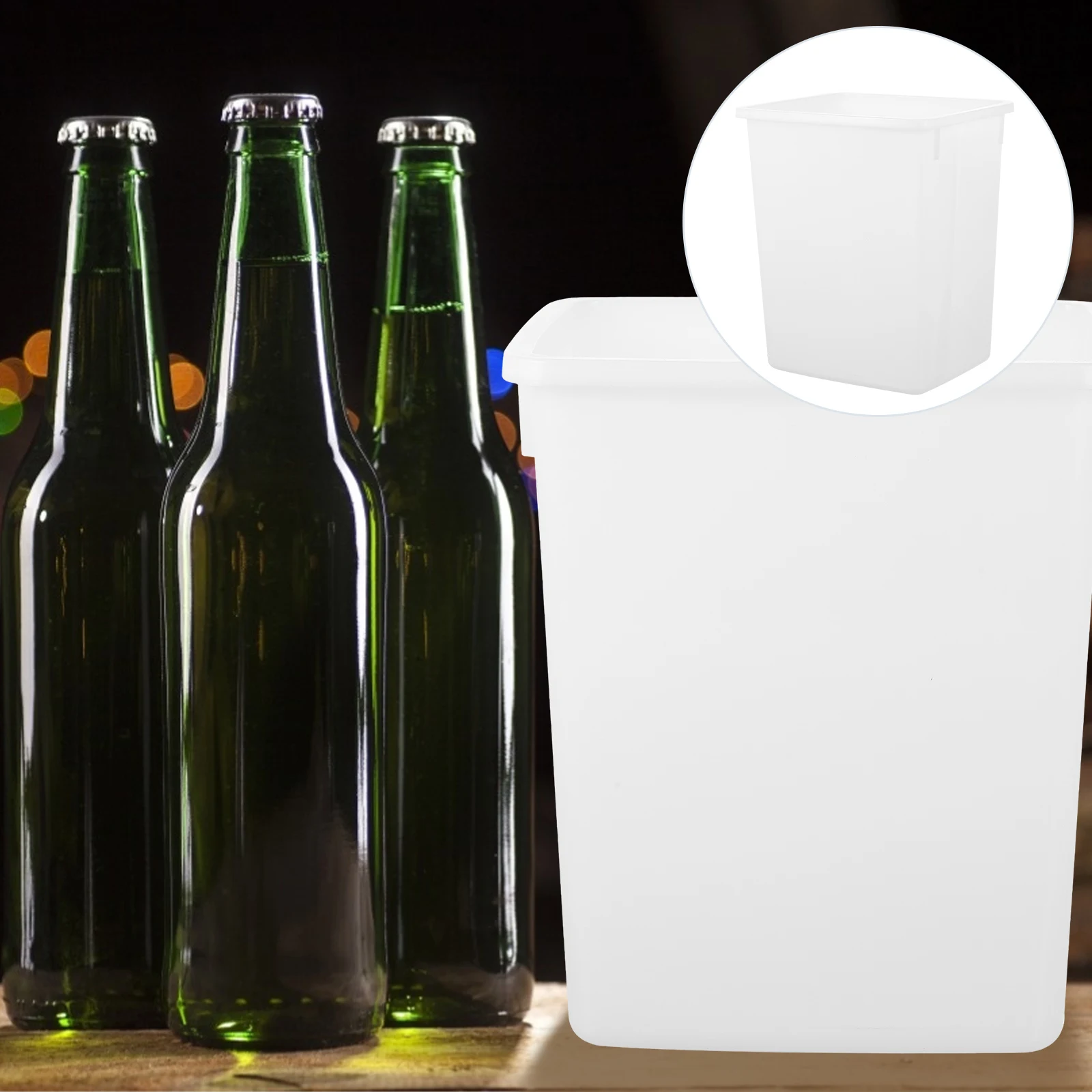 

White Thickened Plastic Bucket Milk Water Container Food Safe Water Holder Practical Storage Tool for Cold Drink