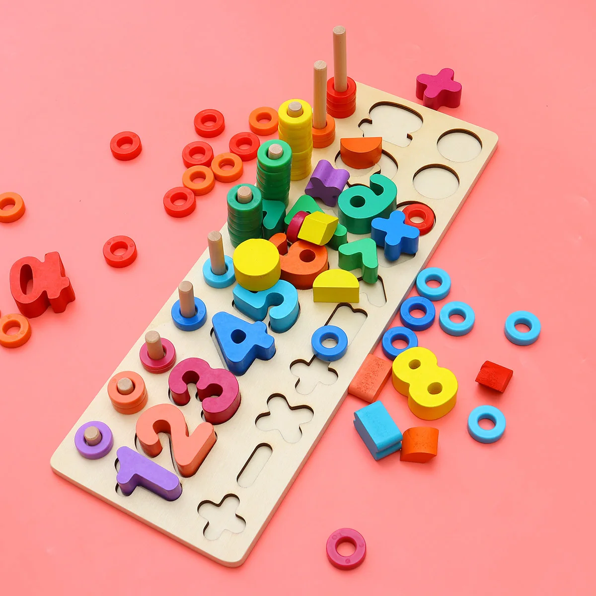 Planche logarithmique d'intelligence en bois pour bébé, puzzle coloré pour enfants, éducation précoce, compétence cognitive, capacité de manipulation