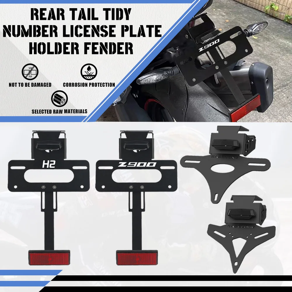 

2026 2025 для Kawasaki Z900 Z 900 Z H2 Performance 2023 2024 мотоциклетный хвост аккуратный держатель номерного знака крыло светодиодный светильник