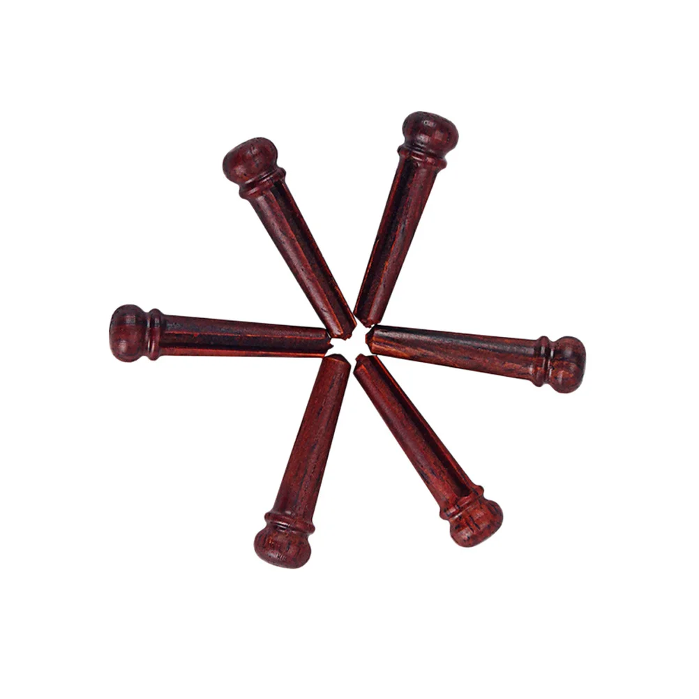 

6 Pcs String Nails Acoustic Guitar Parts Bridge Pins Folk End Bamboo Pegs Classic