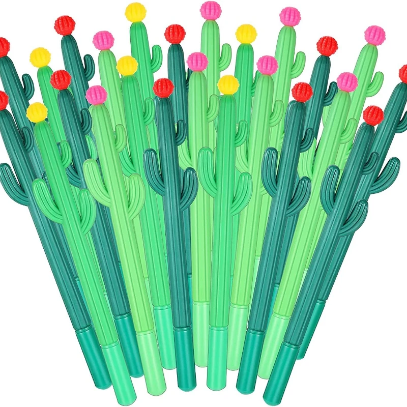 

24 pcs Cactus Shaped Roller Pens Cactus Gel Ink Cactus Shaped Ballpoint Black Cactus Rollerball Pen Cactus with Flower