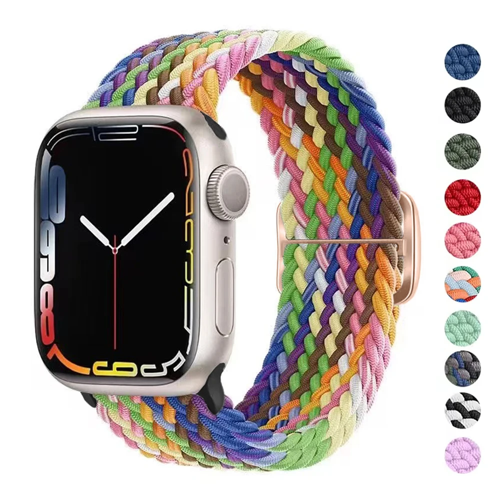 

Braided solo loop For Apple watch band 40mm 44mm 41mm 49mm 45mm 42mm Elastic bracelet correa series 9 8 7 6 5 4 3 se Ultra strap