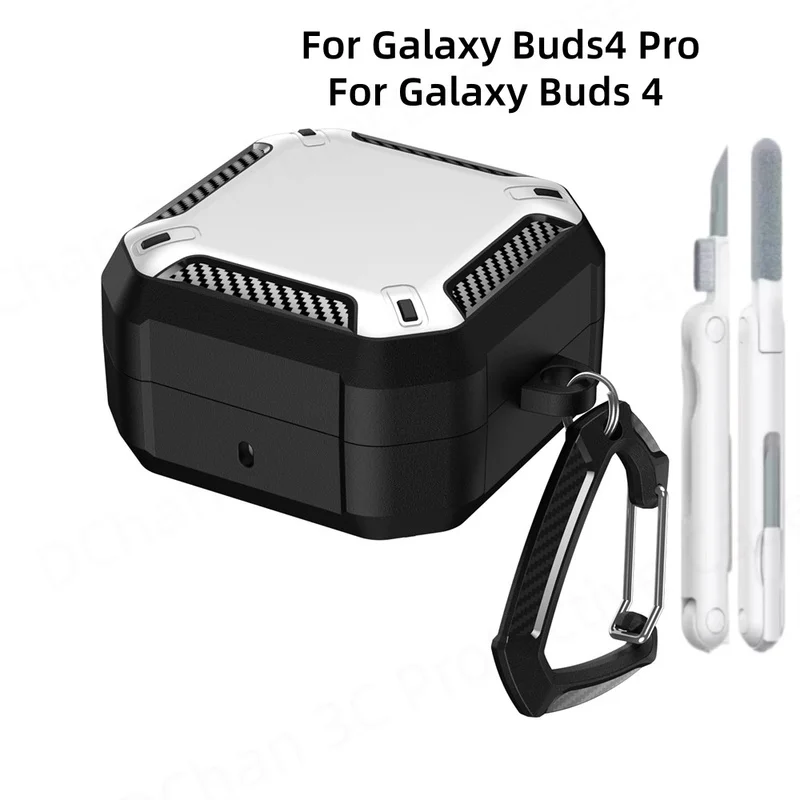 Case for Samsung Galaxy Buds 4/4 Pro Powerful Drop Protection Cover with Cleaning Kit&Keychain Safety Lock Case for Galaxy Buds4