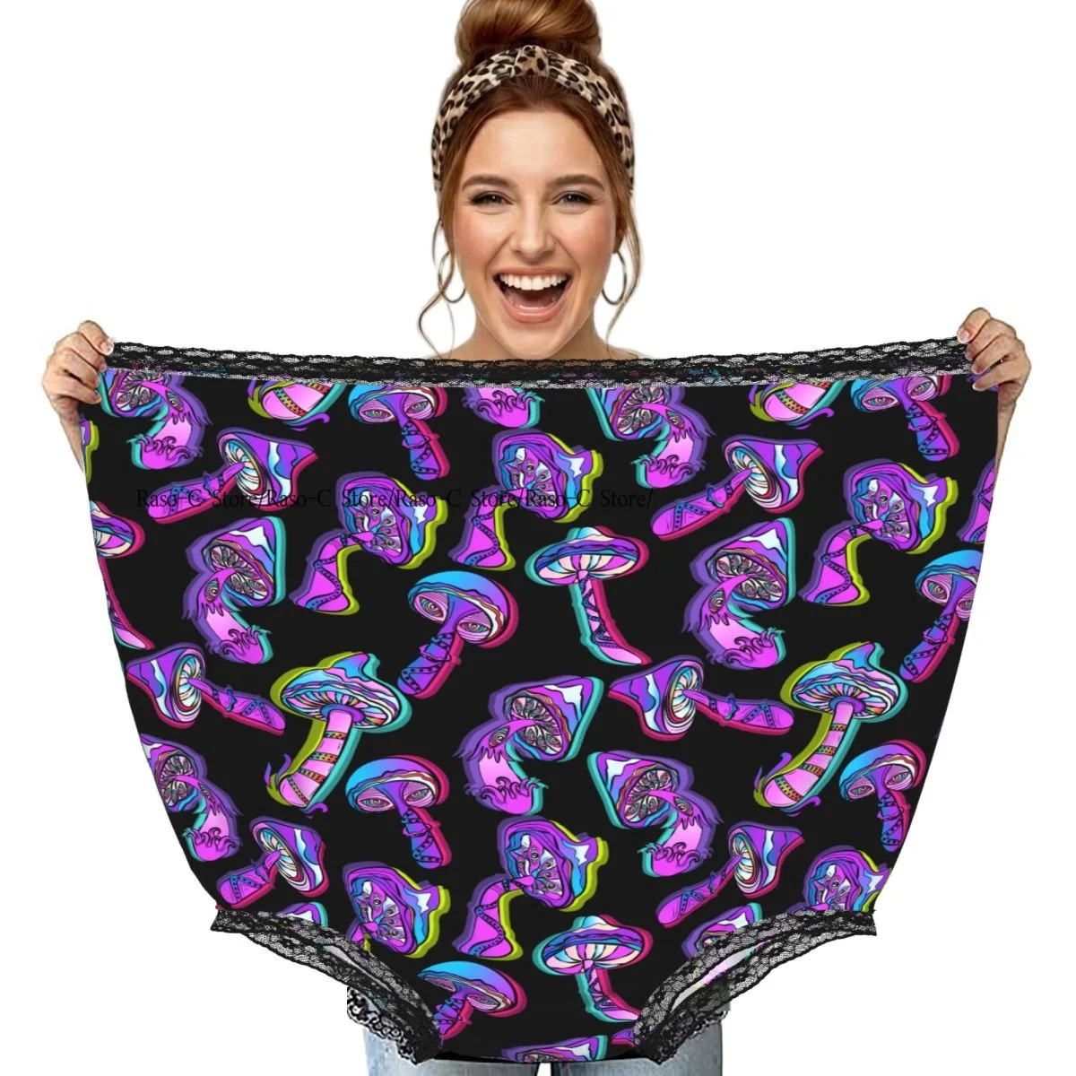 Funny Grandma Underwear Mushrooms Print Casual Prank Presents