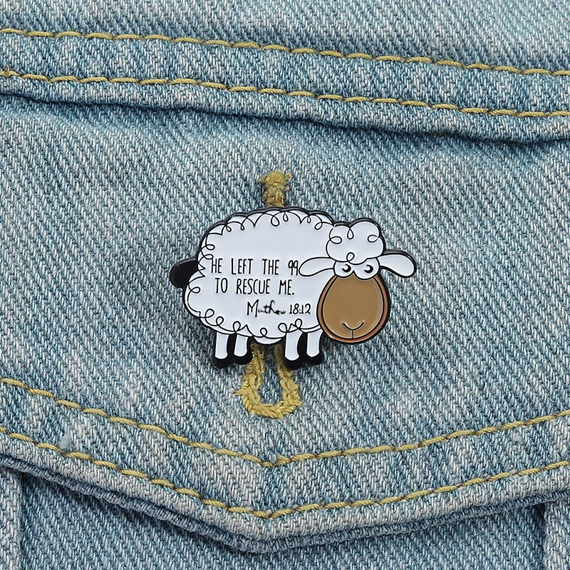 Rosa Schafe Jesus Glaube Brosche Emaille Pins EL SENOR ES MI PASTOR NADA ME FALTARA Broschen Revers Abzeichen Schmuck Geschenk für Freunde – Detail 10