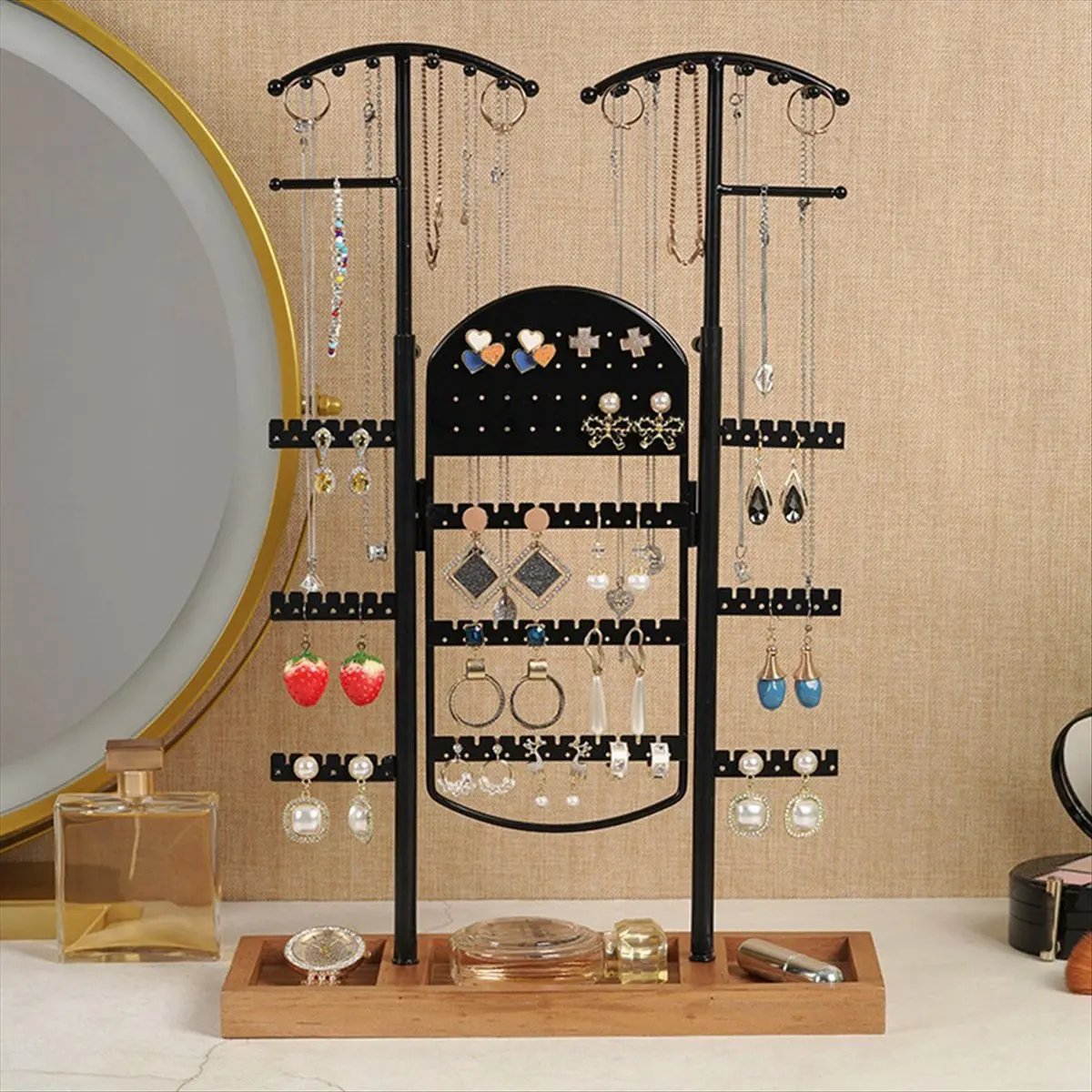 【COUPON!】{0}Jewelry Rack 6 Tier Large Liftable Jewelry Display Rack Ring Necklace Earring Stand