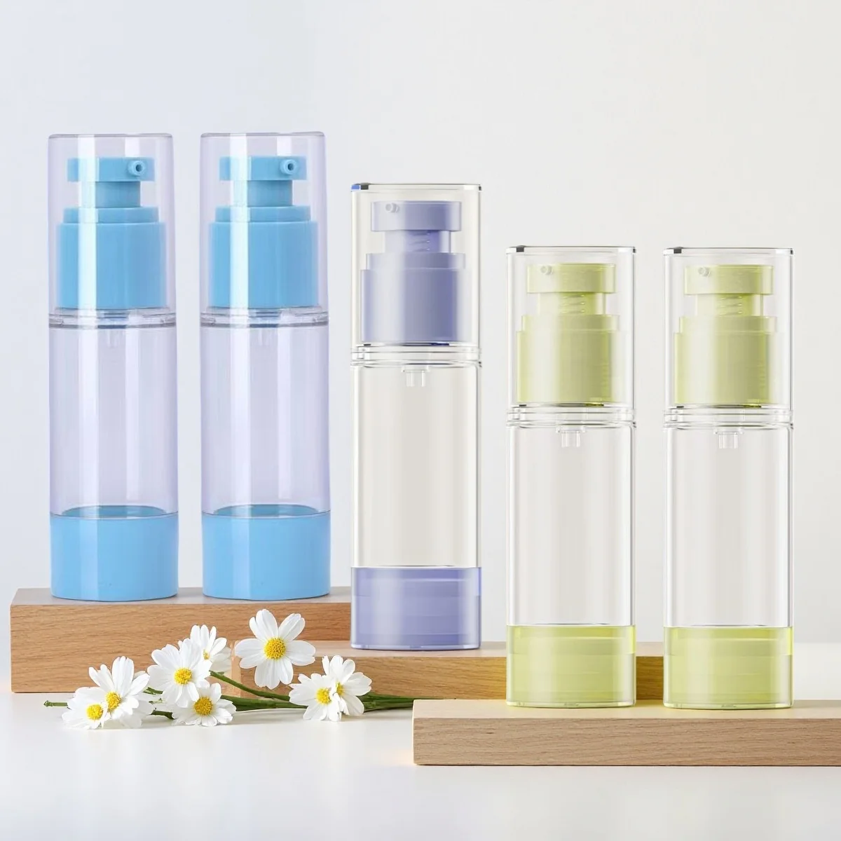 2/3pcs 3 color 30ml Plastic lotion vacuum bottle reusable si