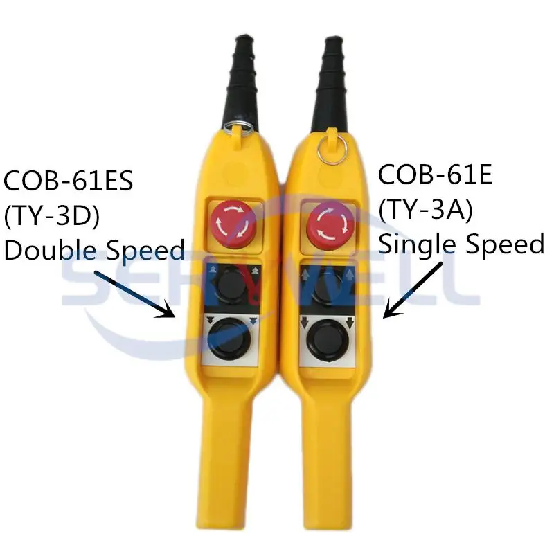 COB-61E 61ES TY-3A TY-3D المعطف رافعة كرين شاحنة دفع زر التبديل محطة التحكم واحدة مزدوجة سرعة مع الطوارئ توقف