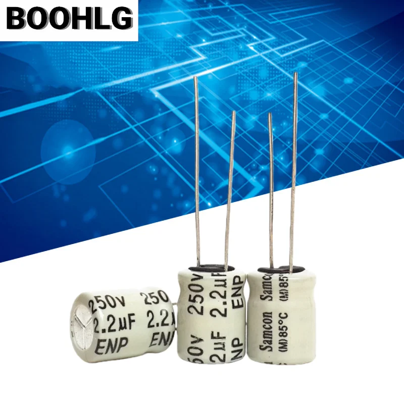 10PCS High School Audio Frequency Division Non-Polar NP Electrolytic Capacitor 250V 2.2uF Volume: 10X13