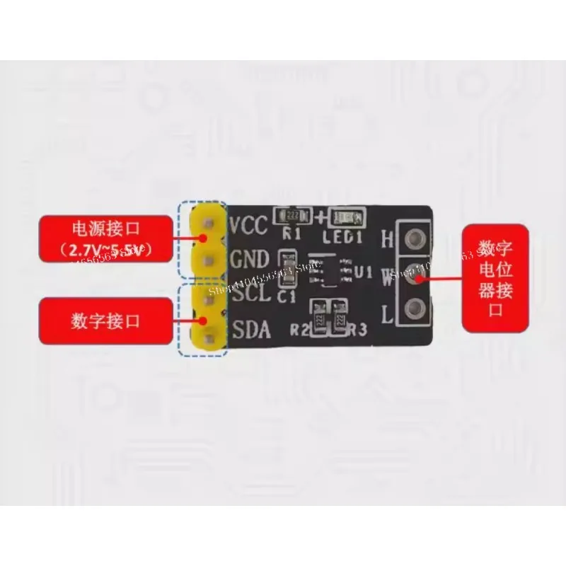TPL0401A Digital Potentiometer Module 128 Tap 10K Adjustable I2C Serial Communication