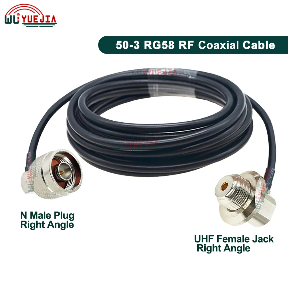 15cm~30M L16 N to SL16 UHF Connector RG-58/U Cable N Male 90° Angle to SO239 UHF Female Right Angle RG58 RF Coax Extension Cable