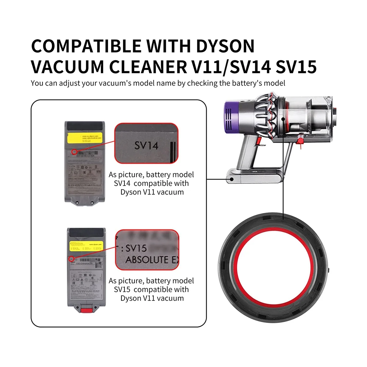 먼지통 상단 고정 씰링 링, 진공 V11 V15 SV14 SV15 SV22, 먼지 컵