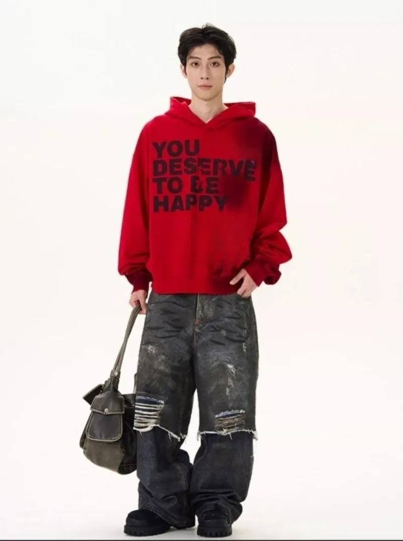 

2025 Autumn New Unisex Sweatshirt Hoodies, Trendy Solid Color Creative Letter Printed Hoodies, Loose Comfortable Casual Top.