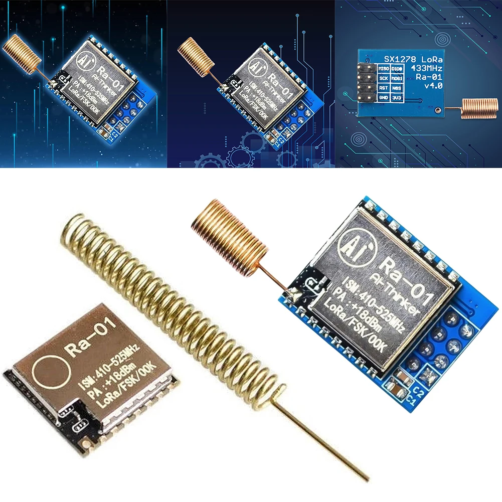 RA-01 SX1278 LORA Wireless Spread Spectrum Transmission Module 433M Serial Spread Spectrum Wireless Module with Spring Antenna