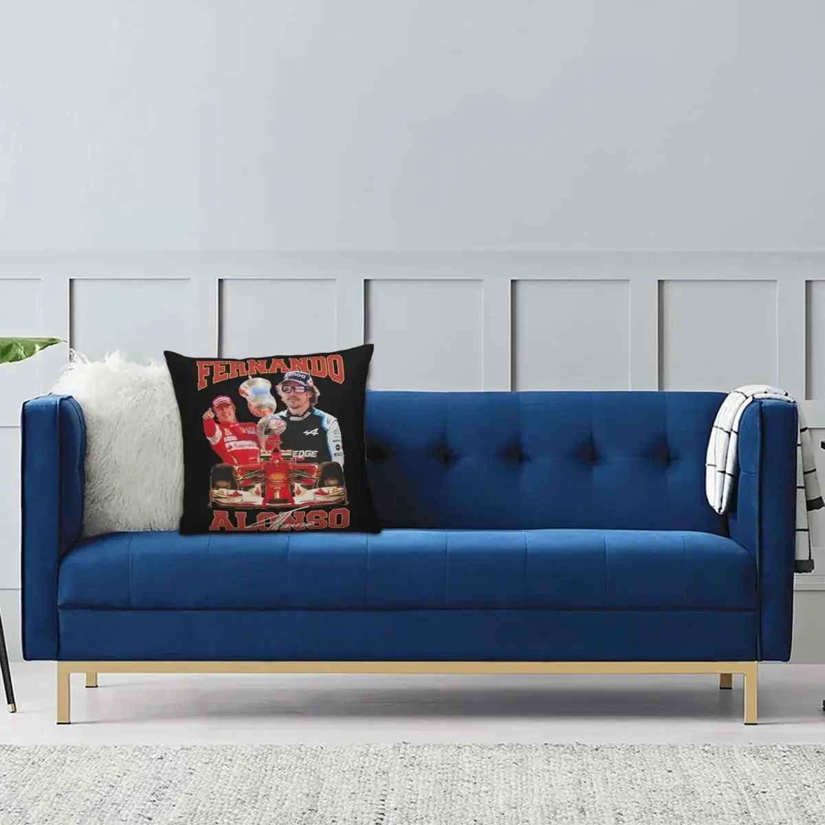 غطاء وسادة مجموعة البطل بسحاب ، غطاء وسادة بوليستر ناعم ، غطاء وسادة مزخرف ، سباق ، دييجو ألونسو ، 18" #5