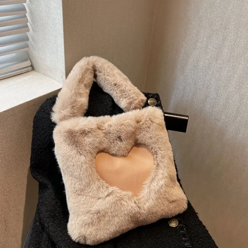 Borse da donna invernali in pelliccia sintetica borsa a tracolla da donna in peluche di grande capacità borsa a tracolla da donna borsa a tracolla