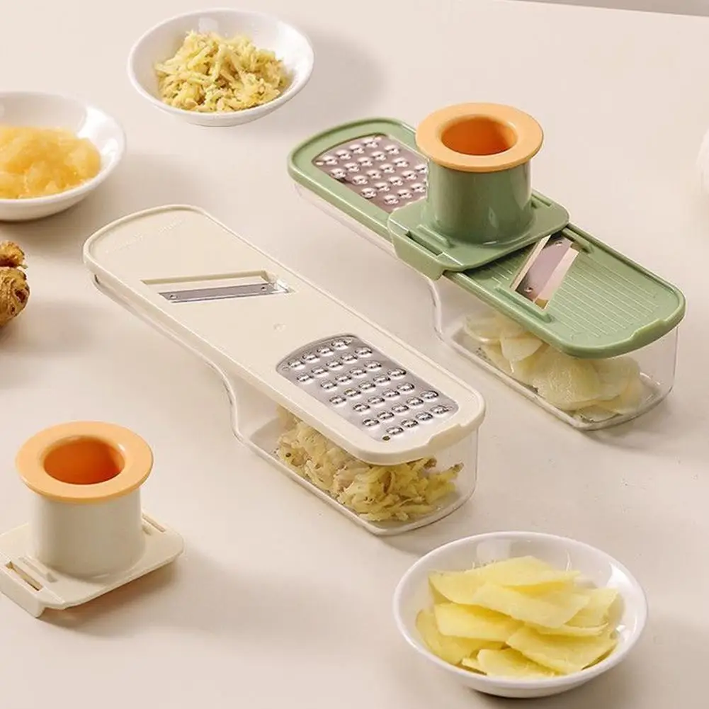 Mini Multifunctional Vegetable Grater Manual Garlic Slicer, Onion & Ginger Cutter Food Chopper with Storage Box Kitchen Gadget