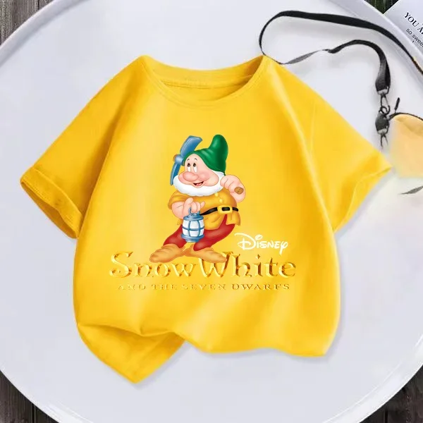 Disney Summer Kids Clothing T-shirt Girls Kids Top New Fashion Snow White cartoon toddler crewneck cool short-sleeved shirt