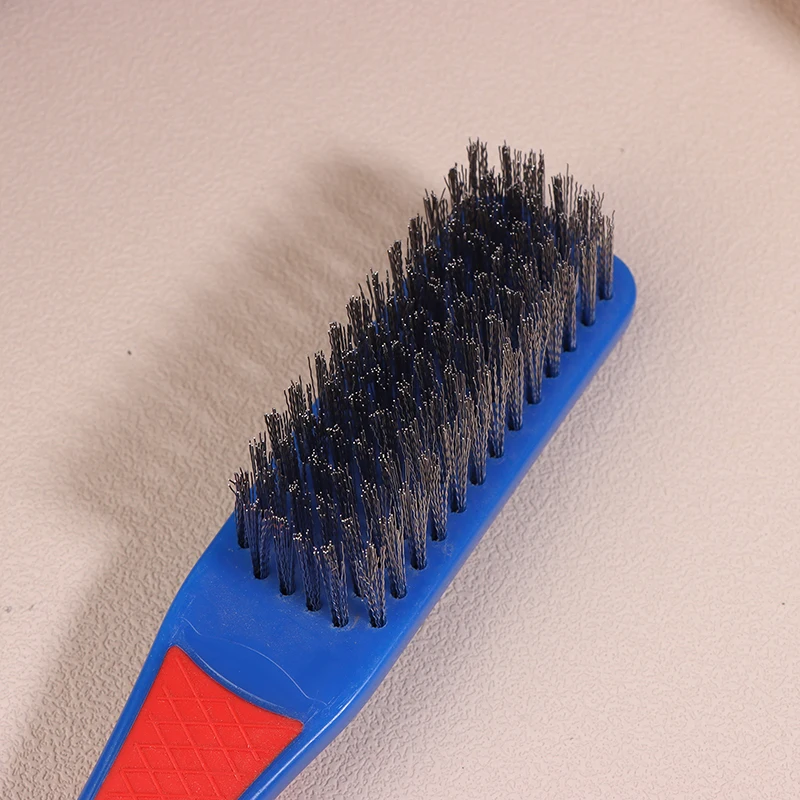 7 Inch 17.8cm Stainless Steel Wire Brush With Silicone Handle Paint Removal Tool Scratch Brushes Cleaning Metal Rust Brush