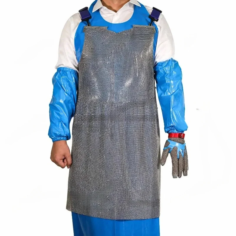 304 Stainless Steel Cut-Resistant Heavy Duty Chainmail Butcher Anti-Cutting Protective Apron For Knife Meat Work