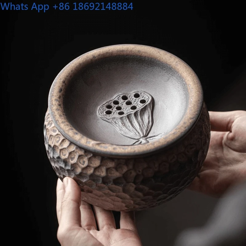 Unglazed Clay Chinese Teapot Holder for Home Kung Fu Tea Set Accessories Tea Waste Water Container and Tea Residue Bin