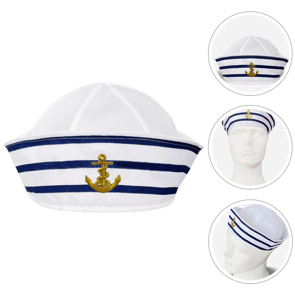 Chapeaux de fête blancs drôles pour femmes, costume de marin, chapeau de capitaine, décor nautique, retournement