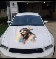 Large Jesus Cross Car Sticker Decal Christian Bible Verse God Auto Vehicel  for Bumper Hood Bonnet Decor