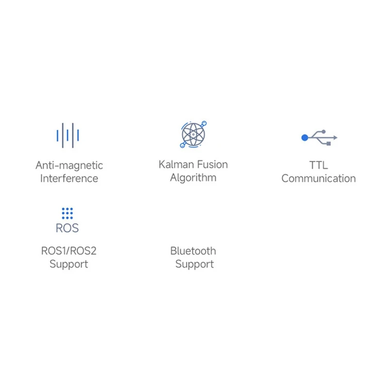 10-Axis DOF ROS IMU (A) Sensor UART ARM 32 DSP Processor BLE 5.3 Bluetooth / Accelerometer / Gyroscope / Magnetometer