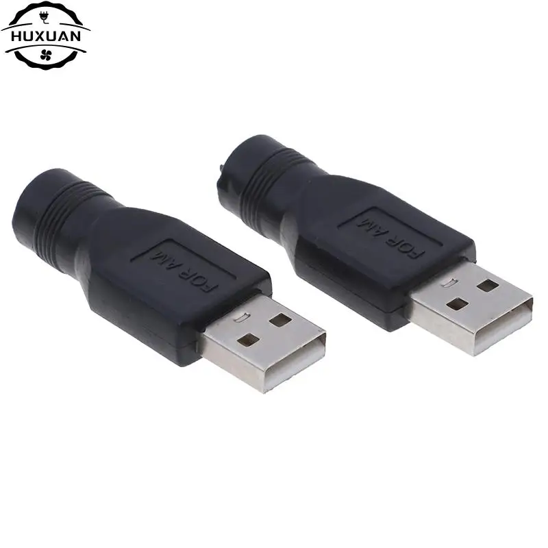 1pc Black USB Female To 5.5mm X 2.1mm Female DC Power Converter Charger Adapter USB Male Type c Connector