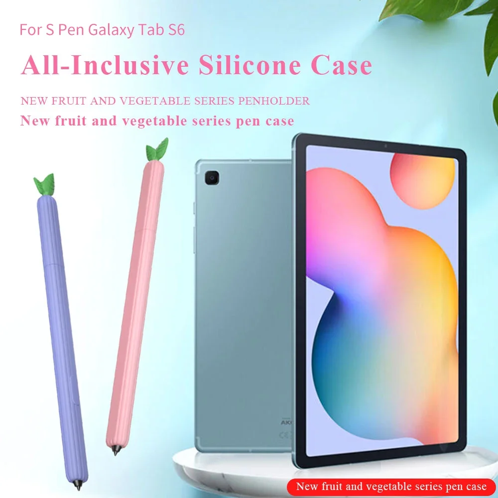 Anti-drop Pencil Protective Silicone Case for Samsung S6 Lite Pen, Fruit and Vegetable Pen Cover Protector, Galaxy Tab S7, New