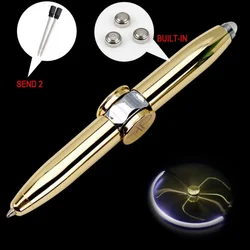 Anti-anxiety Spinning signature pen Autistic ADHD children's toys LED light fidget spinner decompression ballpoint pen