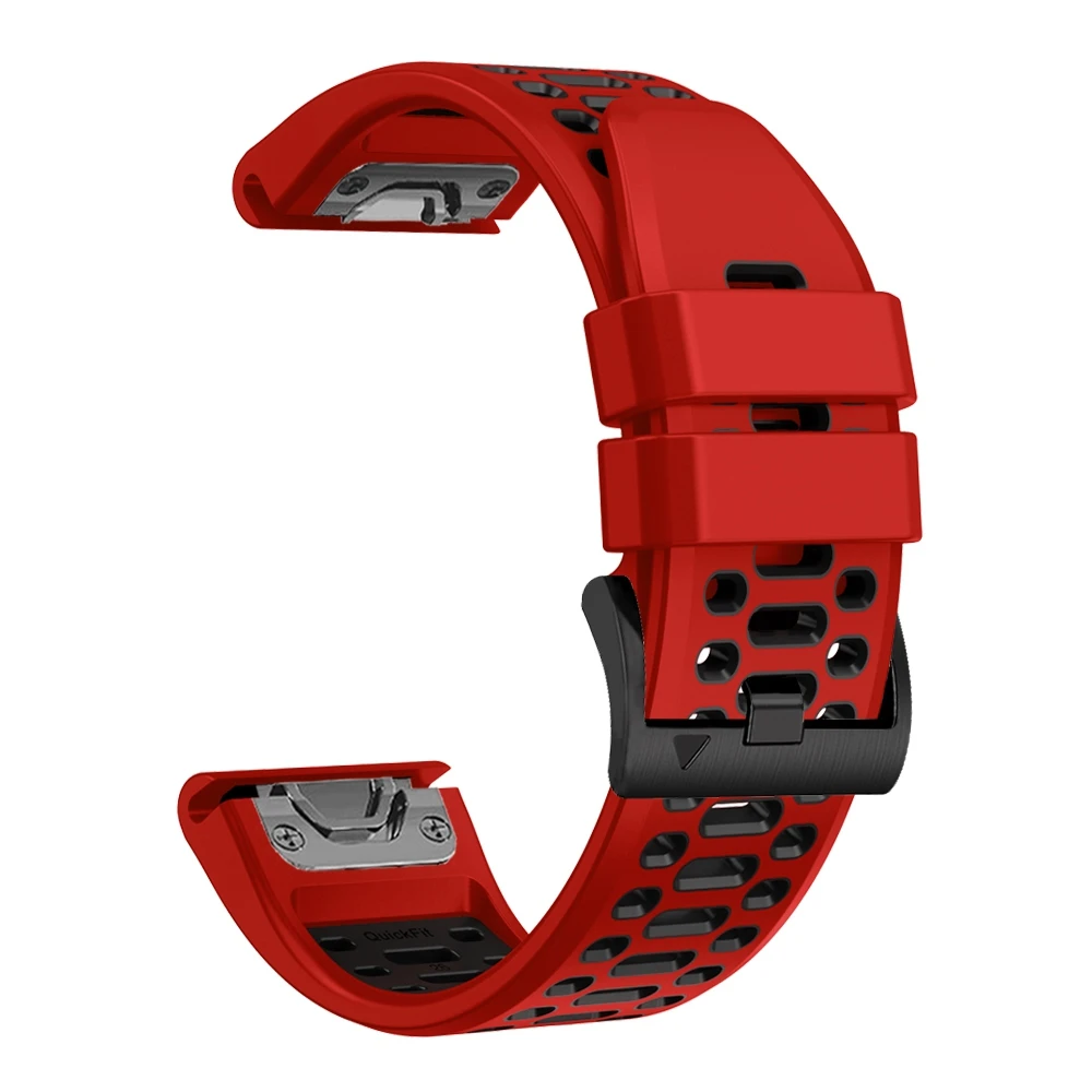 QuickFit 22 mm 26 mm atmungsaktives Sport-Silikonarmband für Garmin Fenix 7X 7 Pro 6X 6 5 5X Plus/Epix 2 47 mm 51 mm Armband-Uhrenarmbänder