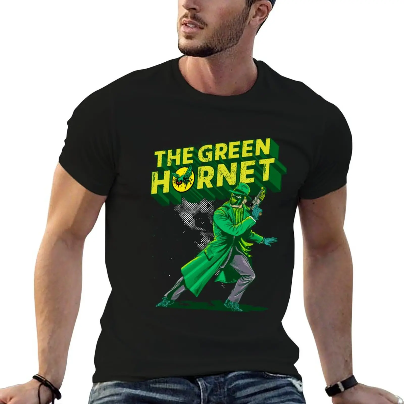 the vintage green hornet T-Shirt Running Gym Short Sleeve Sports Tee
