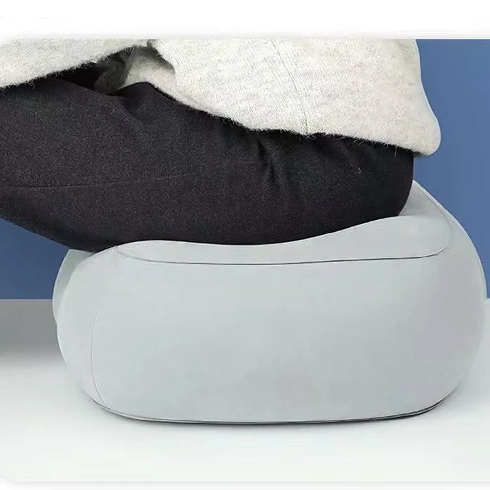 Press-to-Inflate Inflatable Booster Seat Foldable Waterproof Air Seat Cushion Muscle Relief Breathable Travel Press Leg Stool