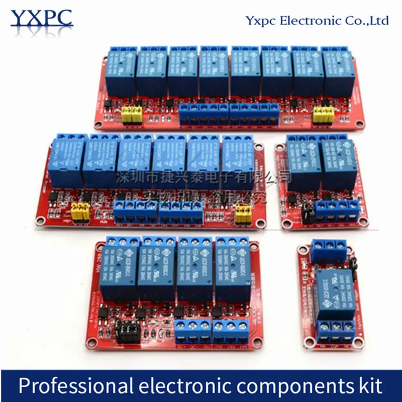 Relay Module Board Shield 1 2 4 6 8 Channel 5V/12V/24V with Optocoupler Support High Low Level Trigger for Arduino