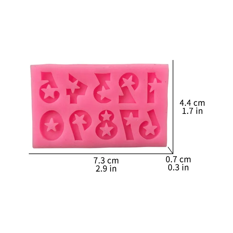 DIY 0-9 z figurkami z gwiazdkami silikonowa foremka do kremówki narzędzie do dekoracji ciast deserowe czekoladowe akcesoria do cukierków Pudding kuchenne narzędzia do pieczenia