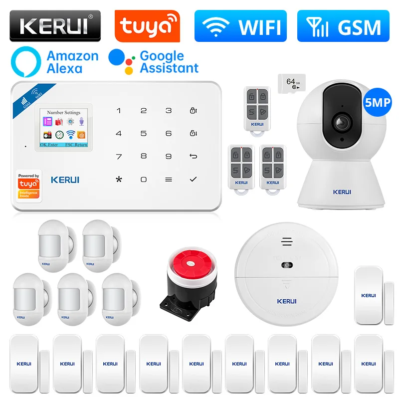 KERUI Tuya Smart W181 Home Security System Burglar WIFI GSM Central Unit Alarm Panel Smart Life APP Control Motion